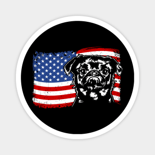 Brussels Griffon American Flag patriotic dog Magnet